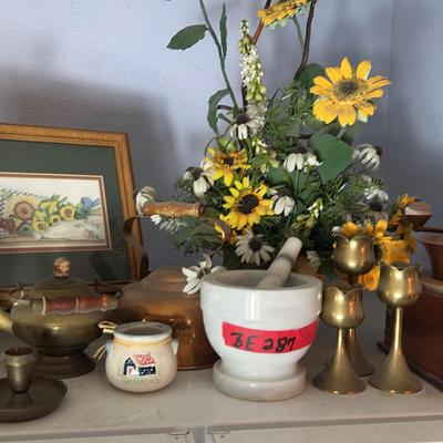 BE287 Sunflowers, Copper & Brass