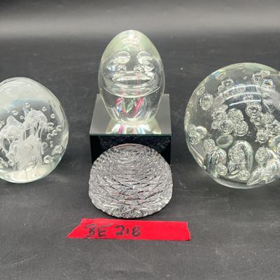 BE218 Clear Glass Paperweights (4)