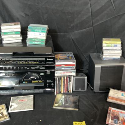 BE354 Samsung Stereo Music System With Cd Rack And Cds