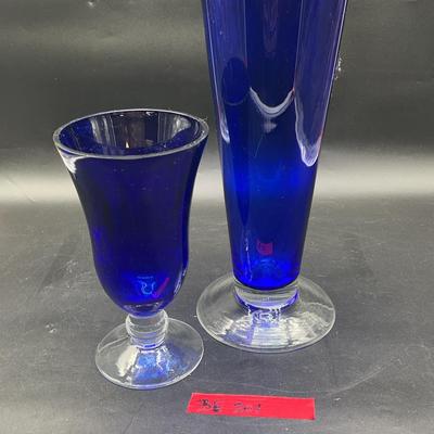 BE201 Set Of Cobalt Blue Vases