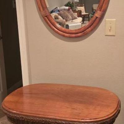 Sheboygan Fibre Furniture Co. Table And Mirror 