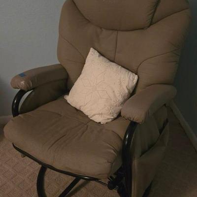 Swivel Leatherette Glider Chair 