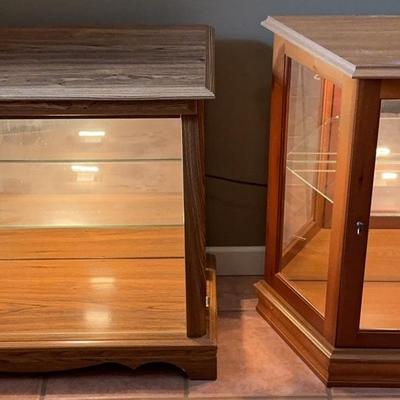 Lighted Glass Cabinets 