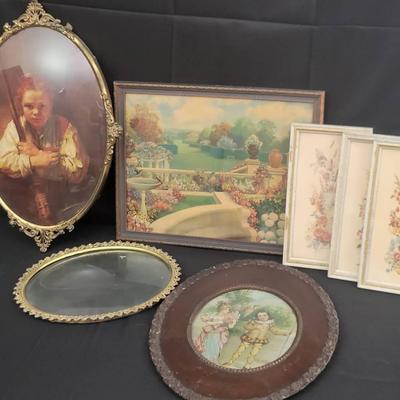 Vintage Framed Art Lot – R. Atkinson, R.F. Harnett, Ornate Oval Frames & More