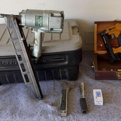 Hitachi NR83A2 Framing Nailer, Stanley Bostitch Brad Nailer & Staple Guns Lot