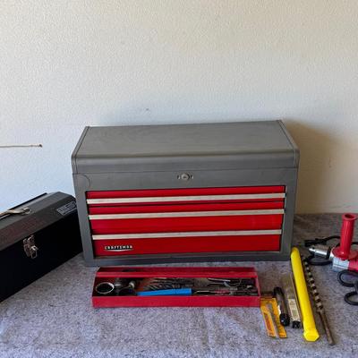 Craftsman Tool Chest | Uniset  Tool Box | Milwaukee Magnum Holeshooter Drill & Assorted Tools