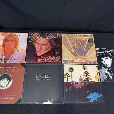Vinyl Records | Classic Rock Collection | Eagles, Rod Stewart, Linda Ronstadt | 7 LPs