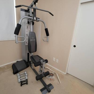 Gold’s Gym XR 45 Home Gym System w/ Lat Bar, Press & Leg Developer + Dumbbells
