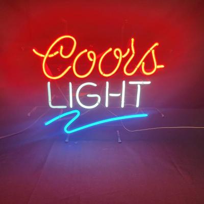 Coors Light Neon Bar Sign – Red, White & Blue – Works!