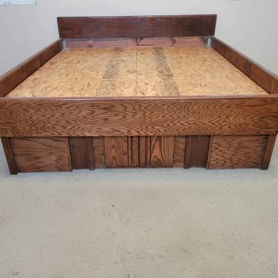 California King Bed Frame with Storage Drawers
