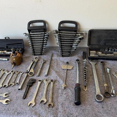 Large Lot of Hand Tools – Craftsman Wrench Sets, Sockets, and More