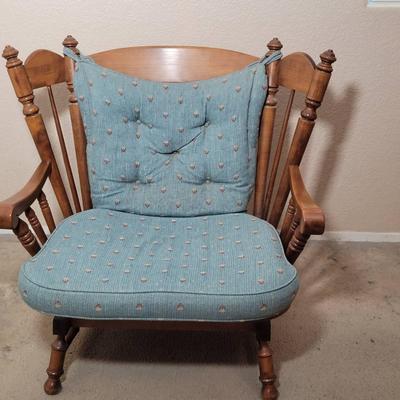 Wooden Glider Rocking Chair with Cushions