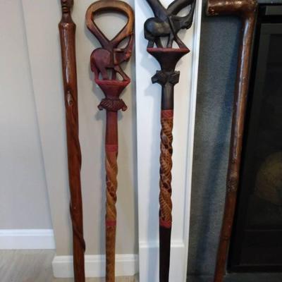 Handcrafted African Walking Sticks 