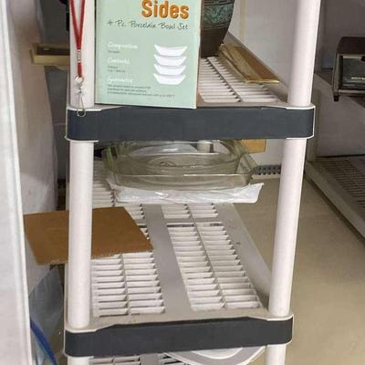 4 Large Modular Plastic Shelves 