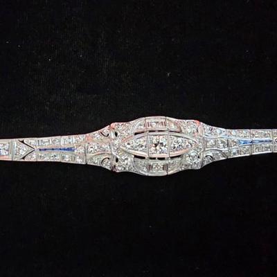 Stunning Platinum, Diamond and Sapphire ladies bracelet. Must see. 