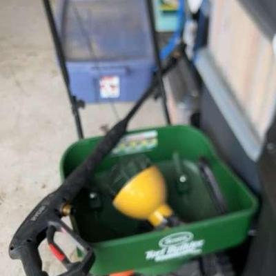 Outdoor: Electric Trimmer, Solar Lights, Spreader, Ryobi Tool, Work Light, & Extension Cords