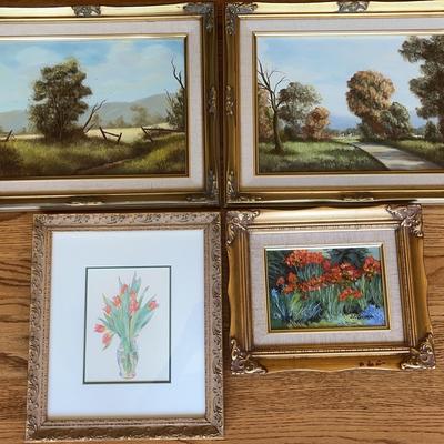 4 Small Gilt-framed Paintings