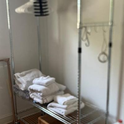 Rolling Metal Clothing Rack/Shelves