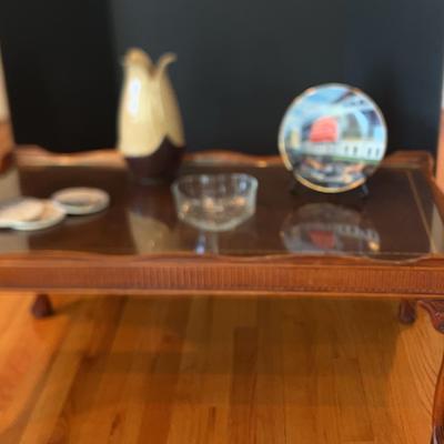 Wood Coffee Table & Decor