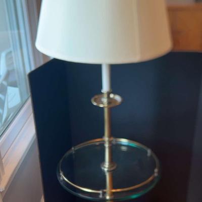 Brass Table with Lamp Built In