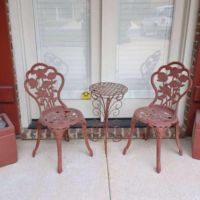 Wrought Iron Style Table & Chairs Set