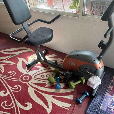 Marcy Recumbent Exercise Bike & Set of Weights