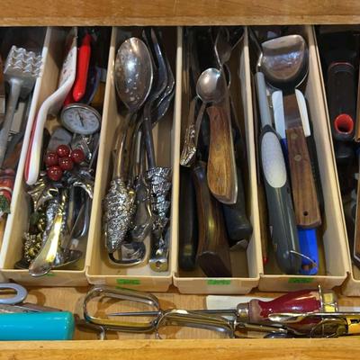 Mystery Lot of Kitchen Knives & Utensils