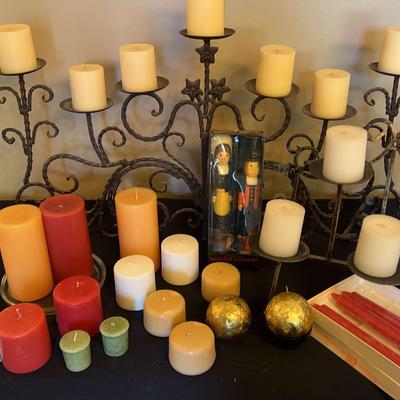 Iron Candle Holders with Assorted Pillar & Taper Candles