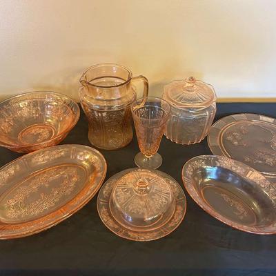 Antique Pink Depression Glassware Collection – Assorted Serving Pieces