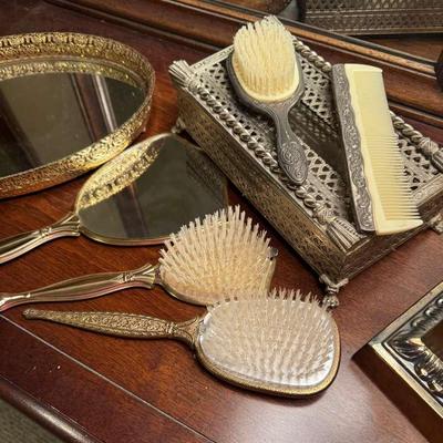 Vintage Vanity Set – Mirrors, Hairbrushes & Comb