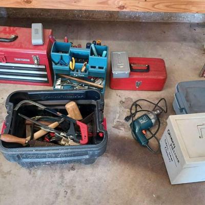 Craftsman Toolbox with Large Assortment of Hand Tools, Wrenches, Screwdrivers & Drill Bits