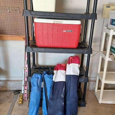Camping Lot with Coolers & Portable Lawn Chairs
