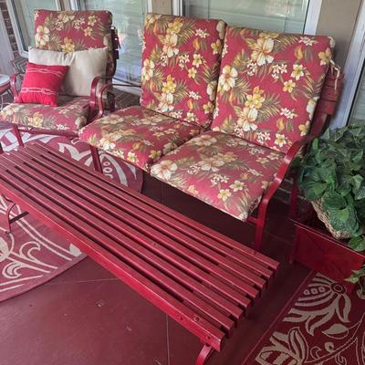 Red Wrought Iron Patio Furniture & Outdoor Rugs