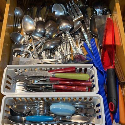 Mystery Lot of Kitchen Silverware – Spoons, Forks & More