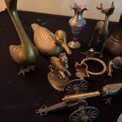 Lot of Vintage Brass Animals and Figurines