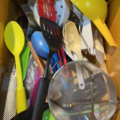 2 Mystery Lot Drawers of Kitchen Utensils – Spoons, Spatulas, Ladles & More