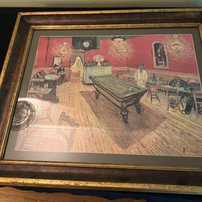 Framed Vincent van Gogh “The Night Café” Print – 33” x 27”