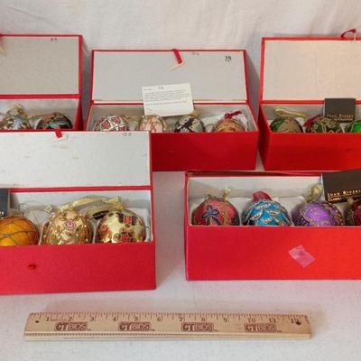Joan Rivers Seasonal Ornaments, Five Boxes