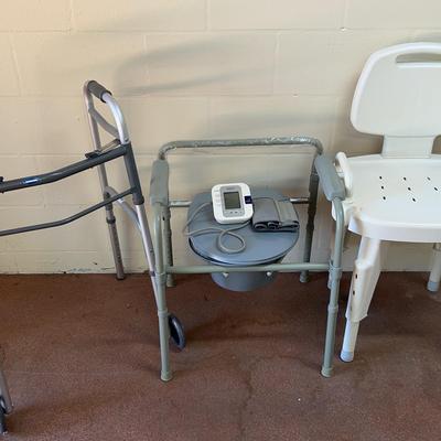 Medical Lot - Shower Chair, Blood Pressure Monitor, Walker