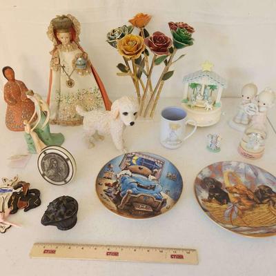 18+pc Collectibles - Lenox, Precious Moments, Danbury Mint, Gilt Flowers
