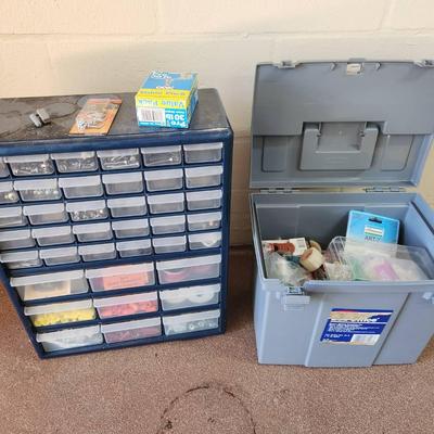 Organizers Full of Hardware, Fasteners, Garage Parts