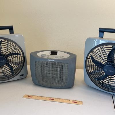 Two O2 Cool Fans & Maxi-Heat Ceramic Fan Heater