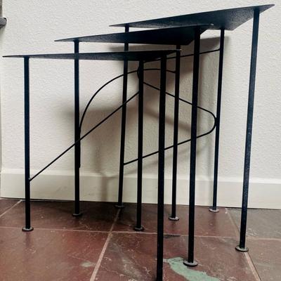 Blackened Iron Nesting Drink Tables 