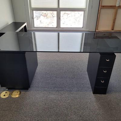 Black Glass Top Desk