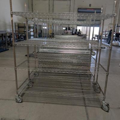 Uline Mobile Chrome Wire Shelving