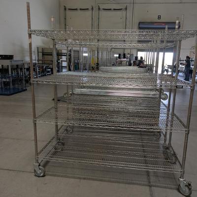 Uline Mobile Chrome Wire Shelving