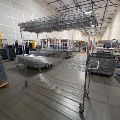 Uline Mobile Chrome Wire Shelving