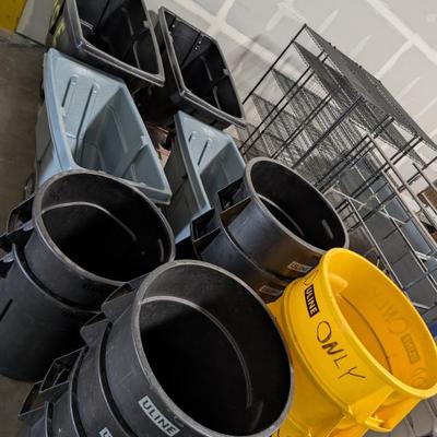 Uline 44 and 32 gallon waste bins