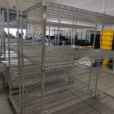 Uline Mobile Chrome Wire Shelving