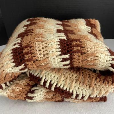 Hand Crocheted Afghan, Vintage 